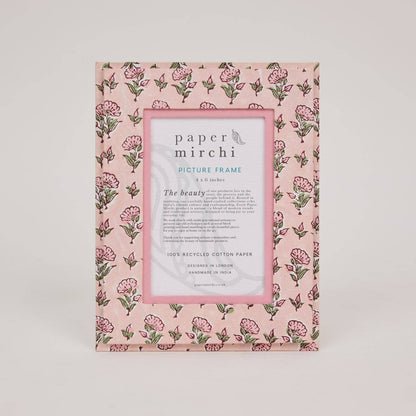 Block Printed Picture Frame (4x6) - Ditsy Floral Blush