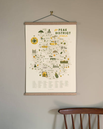 The Peak District Ethels A2 Map Checklist: Print Only