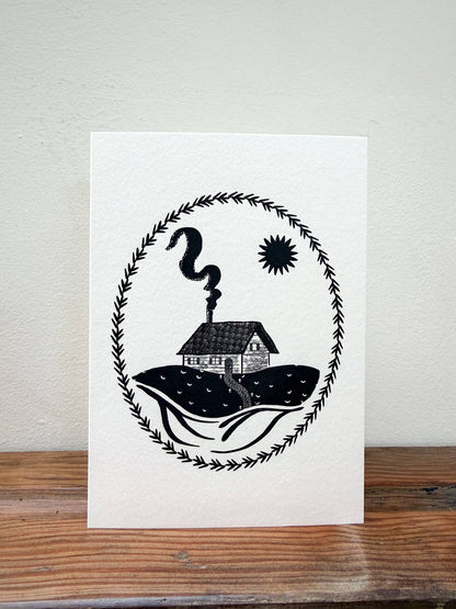 Home letterpress greeting card - folk magic