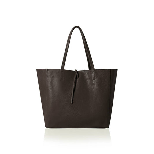 Italian Handmade Genuine Leather Oversized Tote Bag: DARK CHOCOLATE