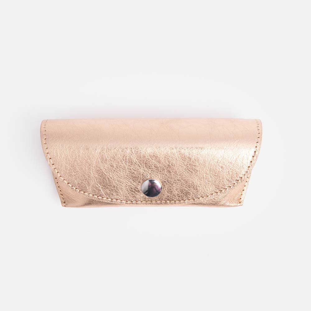 Rose Gold Kraft Flap Glasses Case