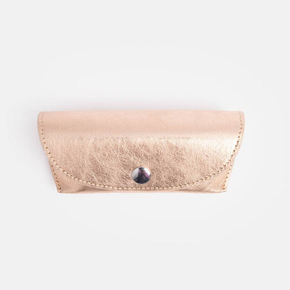 Rose Gold Kraft Flap Glasses Case