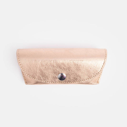 Rose Gold Kraft Flap Glasses Case