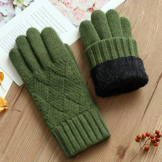 Double-Layered Wool Gloves for Women - Touchscreen Friendly: No.11