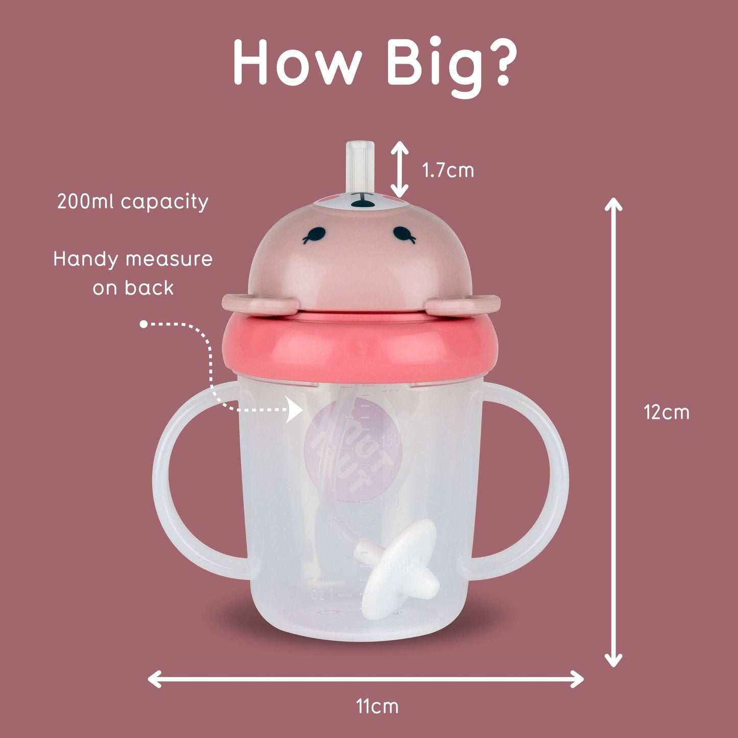 Tippy Up Sippy Cup (Series 3), with Weighted Straw (Valve Free), Betsy Bear, 200ml