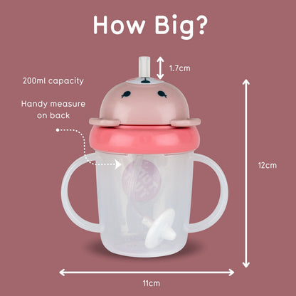 Tippy Up Sippy Cup (Series 3), with Weighted Straw (Valve Free), Betsy Bear, 200ml