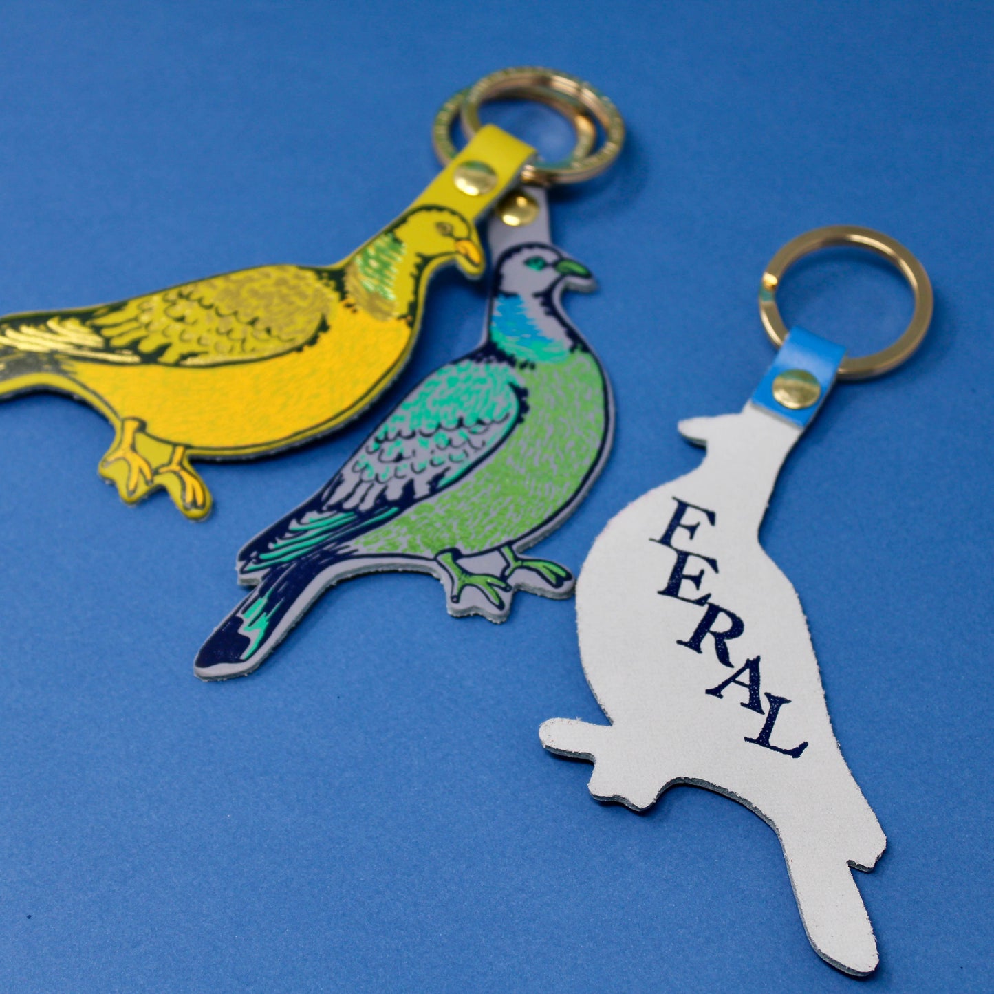 Feral Pigeon Key Fob: Acid Green
