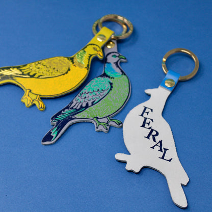 Feral Pigeon Key Fob: Acid Green