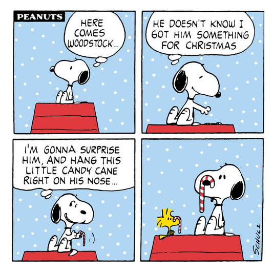 Snoopy Christmas Square Candy Cane