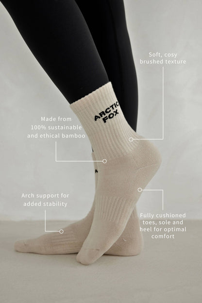 Sporty Socks - 100% Bamboo - White - AW25