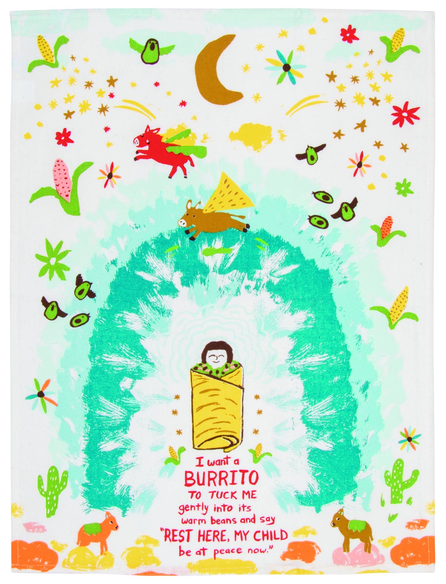 I Want A Burrito Dish Towel