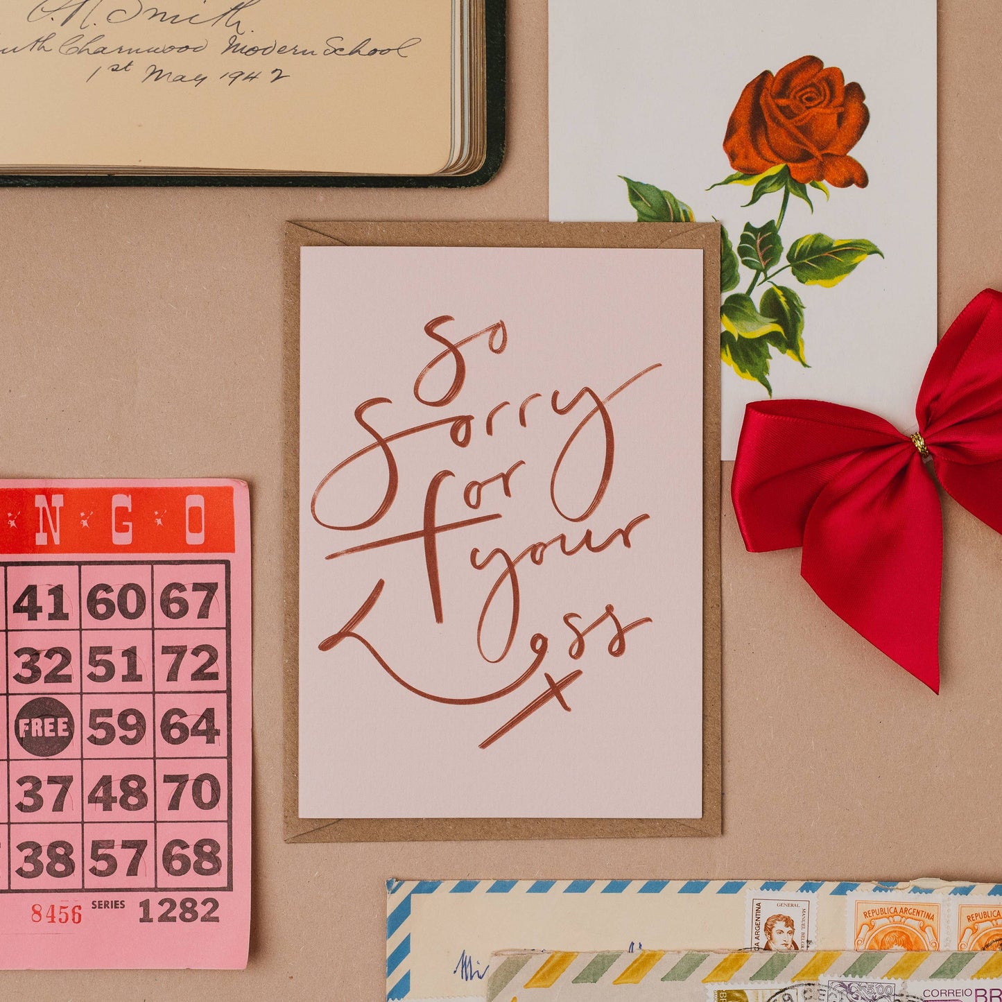 So Sorry for your Loss X Handwritten Sympathy Card: Naked