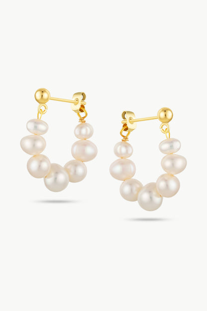 LAGUNA - Pearls Links Hooped Earrings