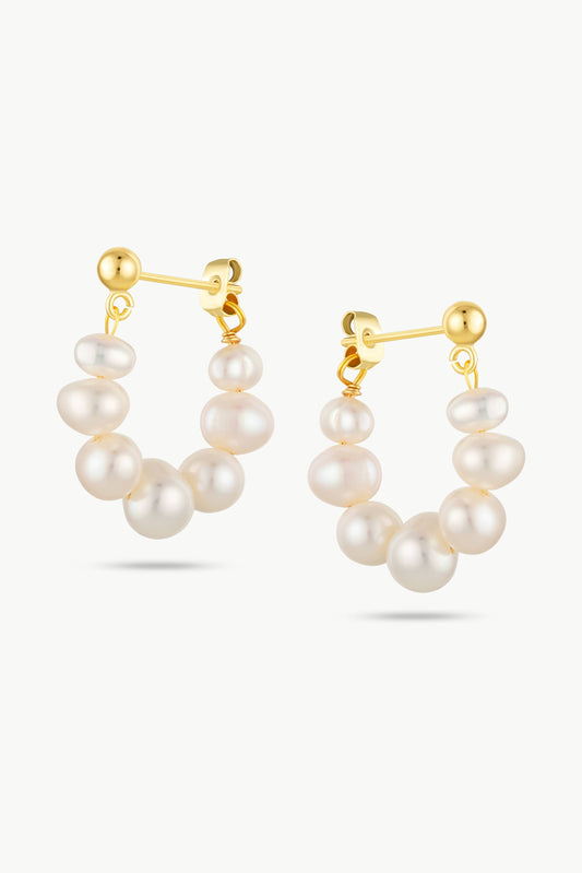 LAGUNA - Pearls Links Hooped Earrings