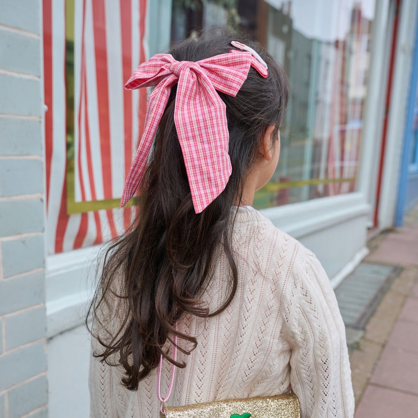 Plaid Oversized Bow Clip
