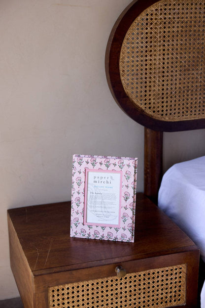 Block Printed Picture Frame (4x6) - Ditsy Floral Blush