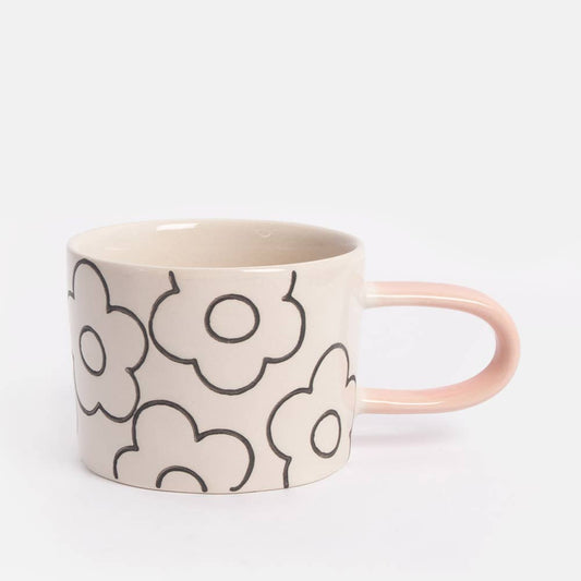 Mono Outline Flower Mug