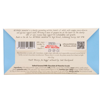 Joy Sized: Be Happy, Salted Caramel Milk Chocolate & Pistachio Crumb