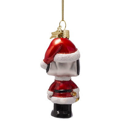 Peanuts Glass Ornament -  Snoopy with Christmas Outfit