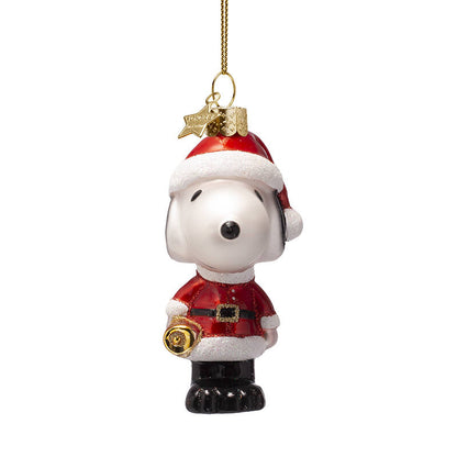 Peanuts Glass Ornament -  Snoopy with Christmas Outfit