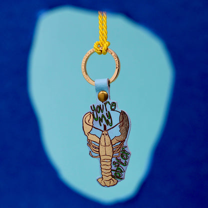 You're My Lobster Key Fob: Pale Blue