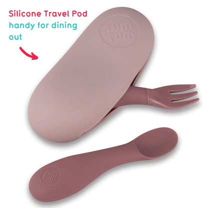 Baby Cutlery Set with Travel Case, Pink