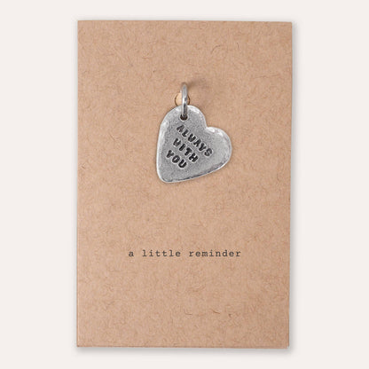 'Always with You' Heart Keyring Charm