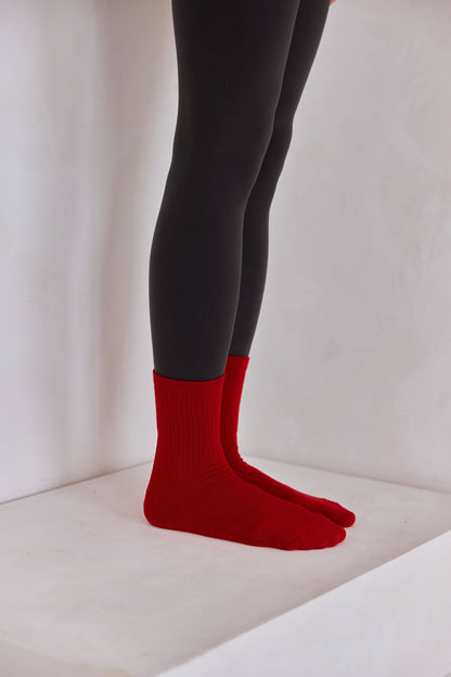 The Everyday Socks - 100% Bamboo - Red - AW25