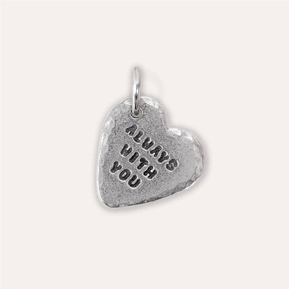 'Always with You' Heart Keyring Charm