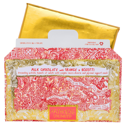 Love is in the Air, Milk Chocolate Bar with Orange and Biscotti