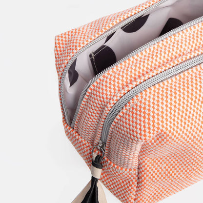 Orange Woven Large Travel Washbag