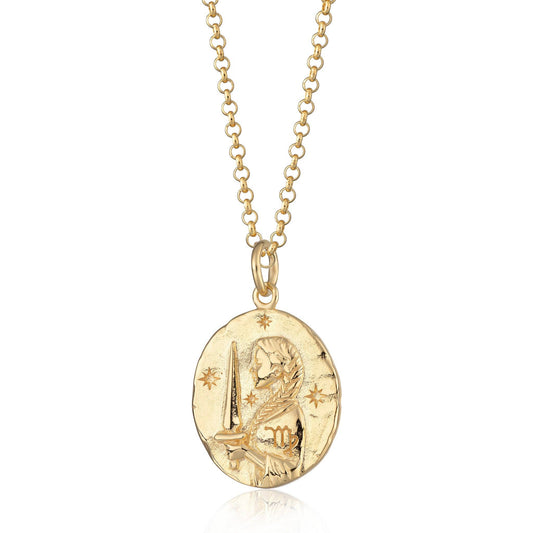 Gold Virgo Zodiac Necklace