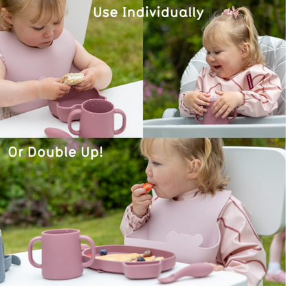 Double Up Bibs Set, Pink