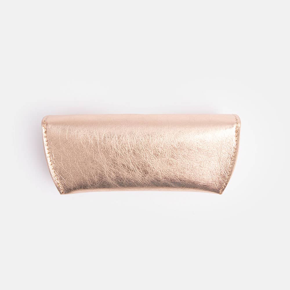 Rose Gold Kraft Flap Glasses Case