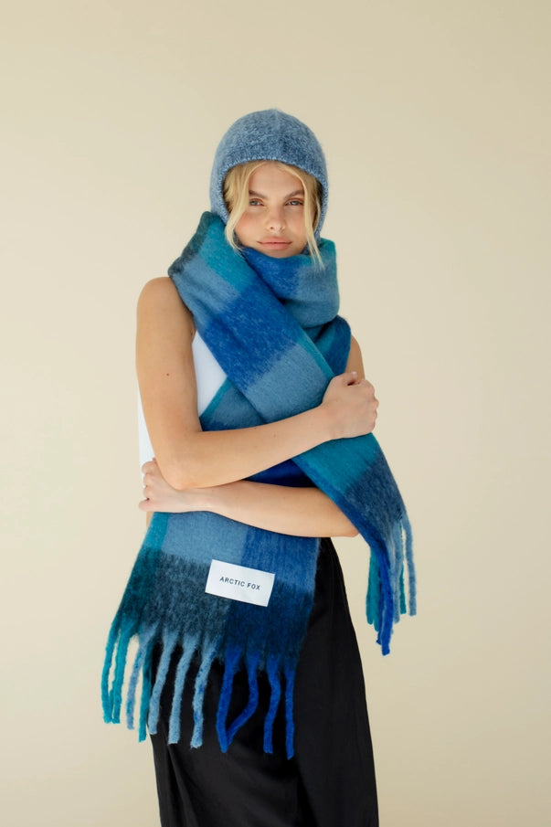 The Reykjavik Scarf - BLUE Check - AW23