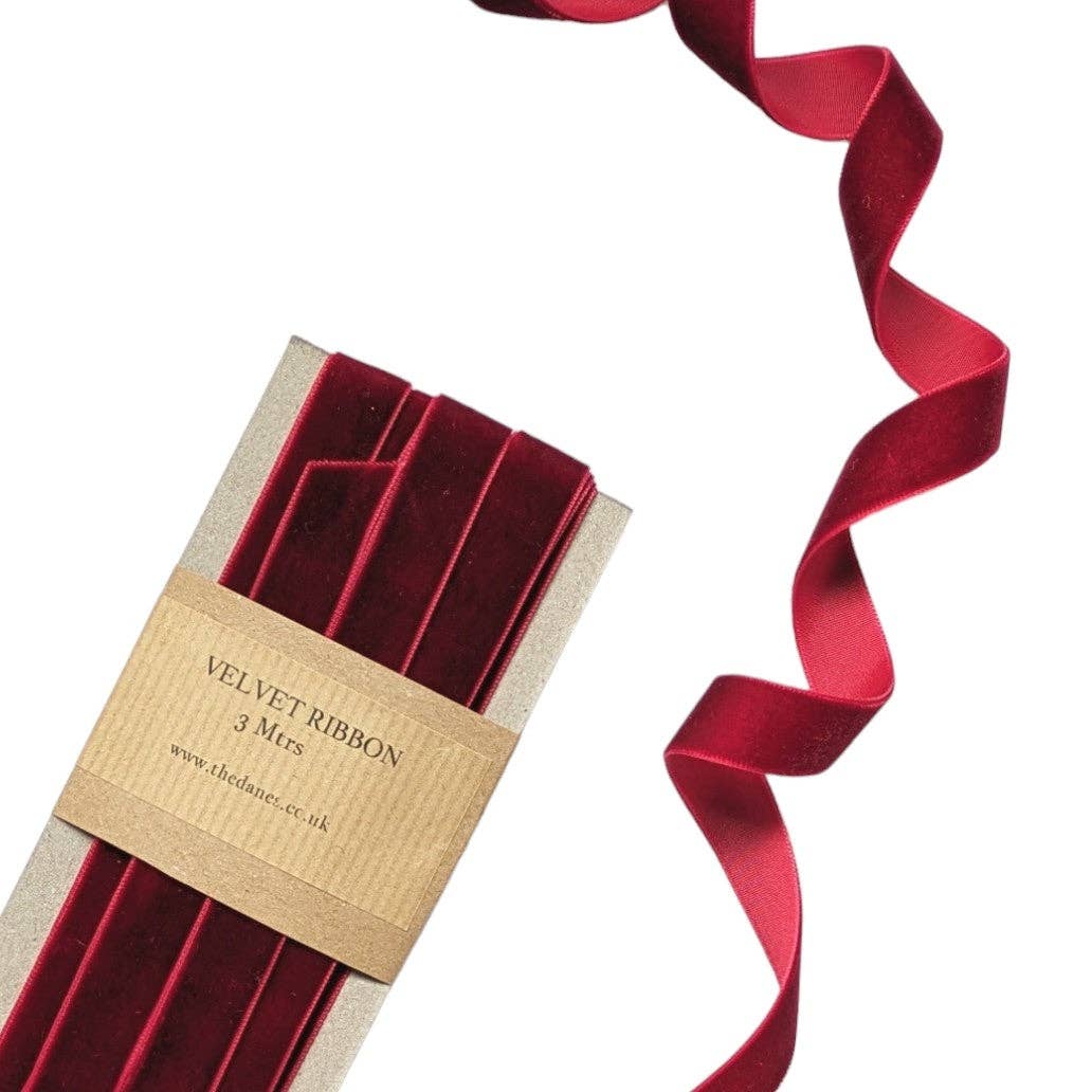 Velvet Ribbon - 16mm x 3M: Red