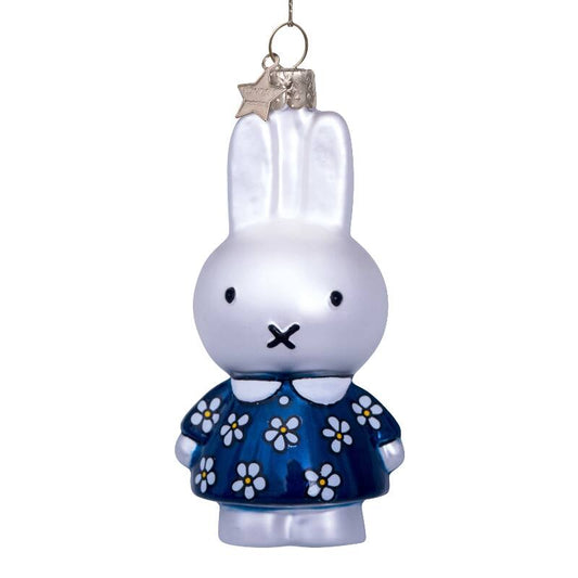 Miffy Glass Ornament -  Blue Flower Dress