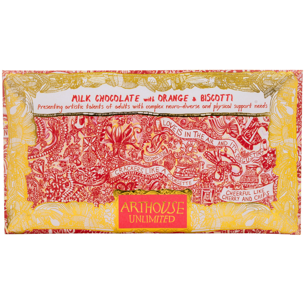 Love is in the Air, Milk Chocolate Bar with Orange and Biscotti