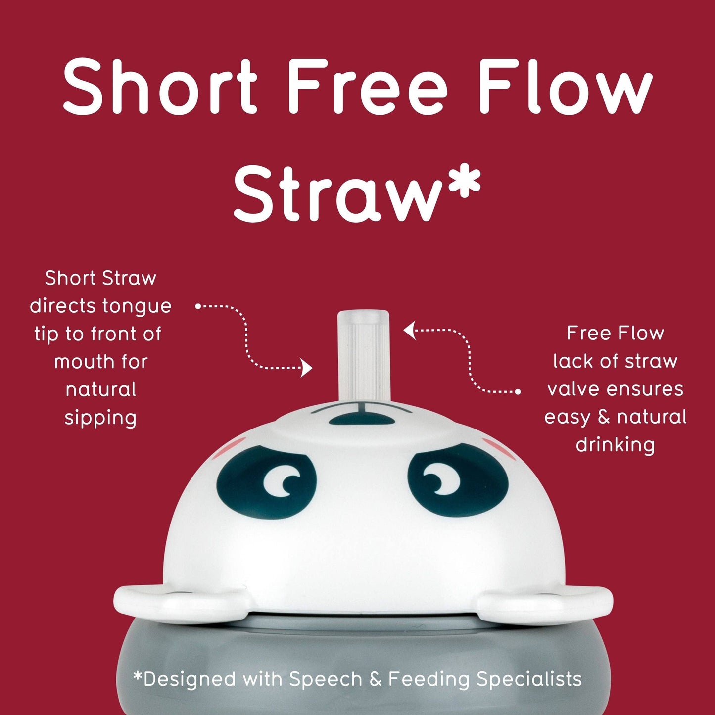 Tippy Up Sippy Cup (Series 3), with Weighted Straw (Valve Free), Pip Panda, 200ml