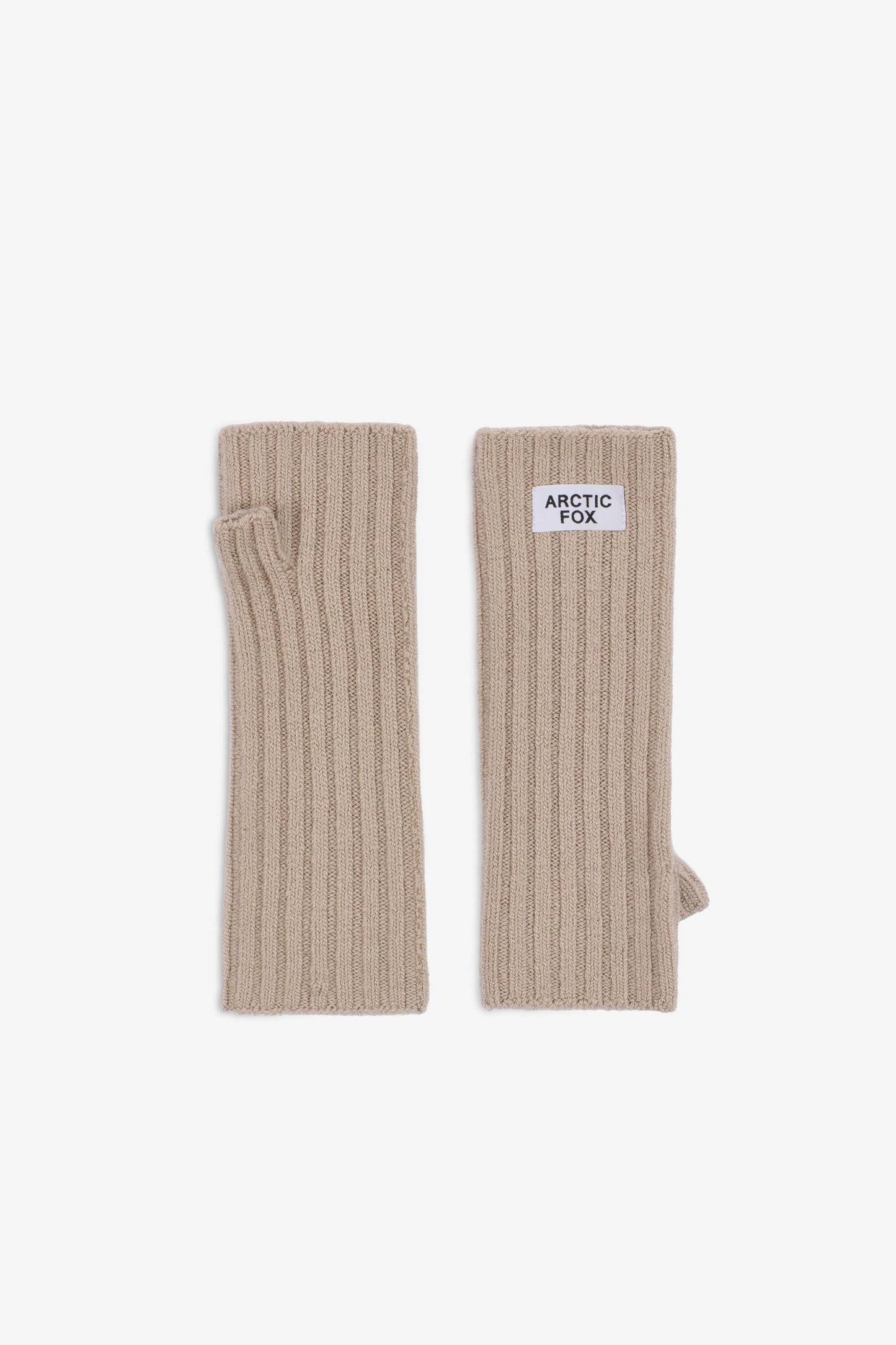 Merino Wool Fingerless Gloves - Soft Taupe - AW25