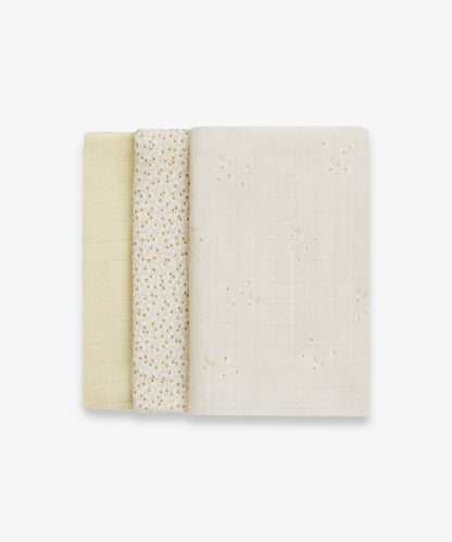 Organic Baby Muslins, Set of 3 - Wild Chamomile