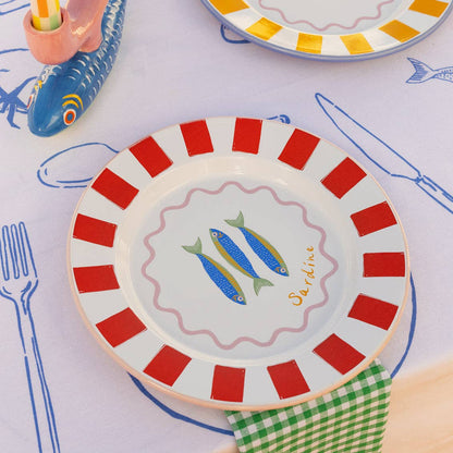 Green & White Fabric Gingham Napkins/Tea Towels | 2 Pack |
