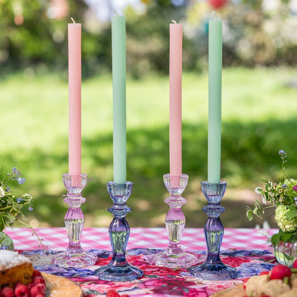 Pink Glass Candle Holder | Mothers Day | Home Decor | Gift |