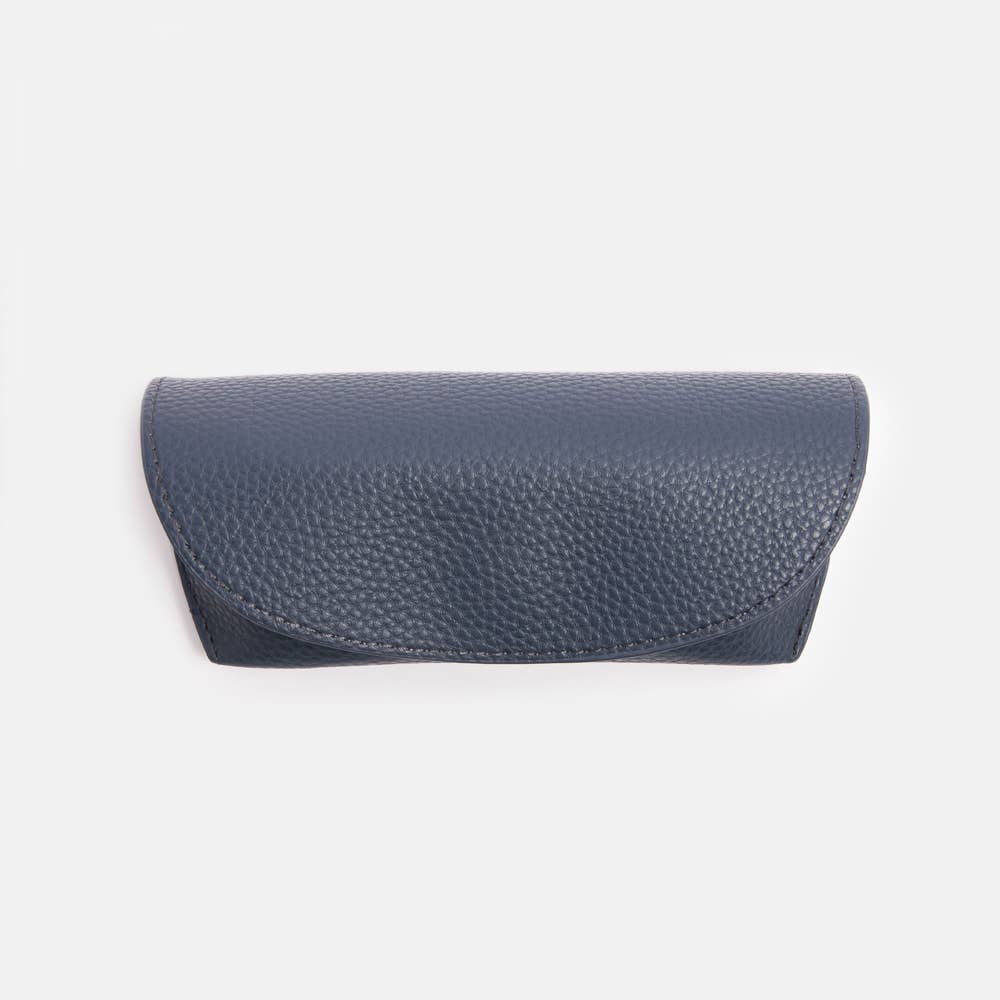 Navy Flap Glasses Case