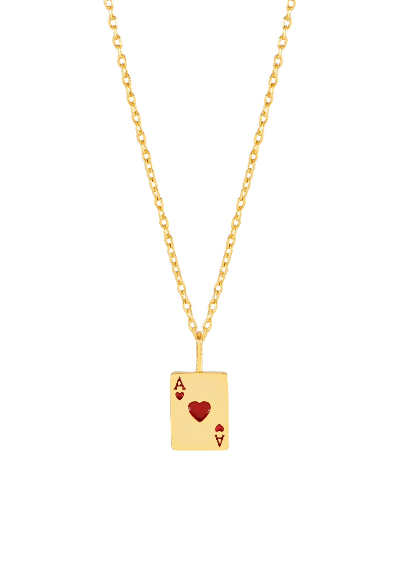 Ace of Hearts Necklace - Gold Plate