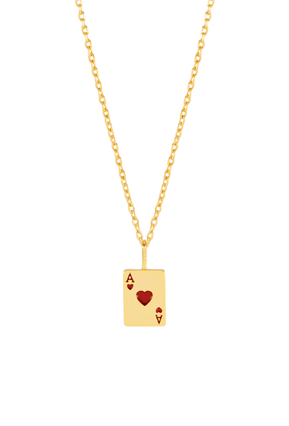Ace of Hearts Necklace - Gold Plate