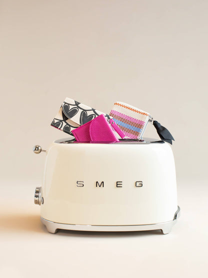 Checkerboard Stripe Printed Canvas Corner Purse