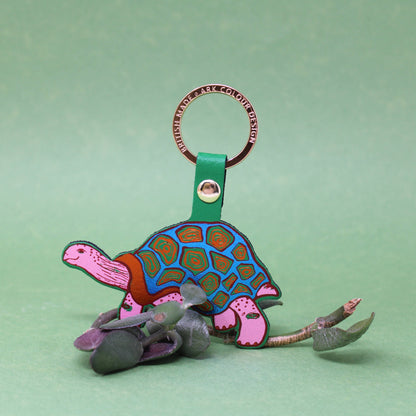 'Easy Going' Tortoise Key Fob: Cornflower