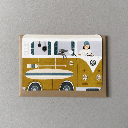 Campervan Greetings - Yellow
