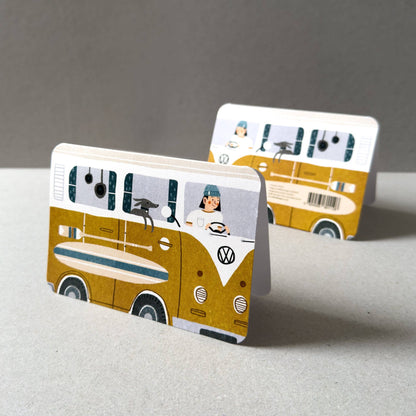 Campervan Greetings - Yellow
